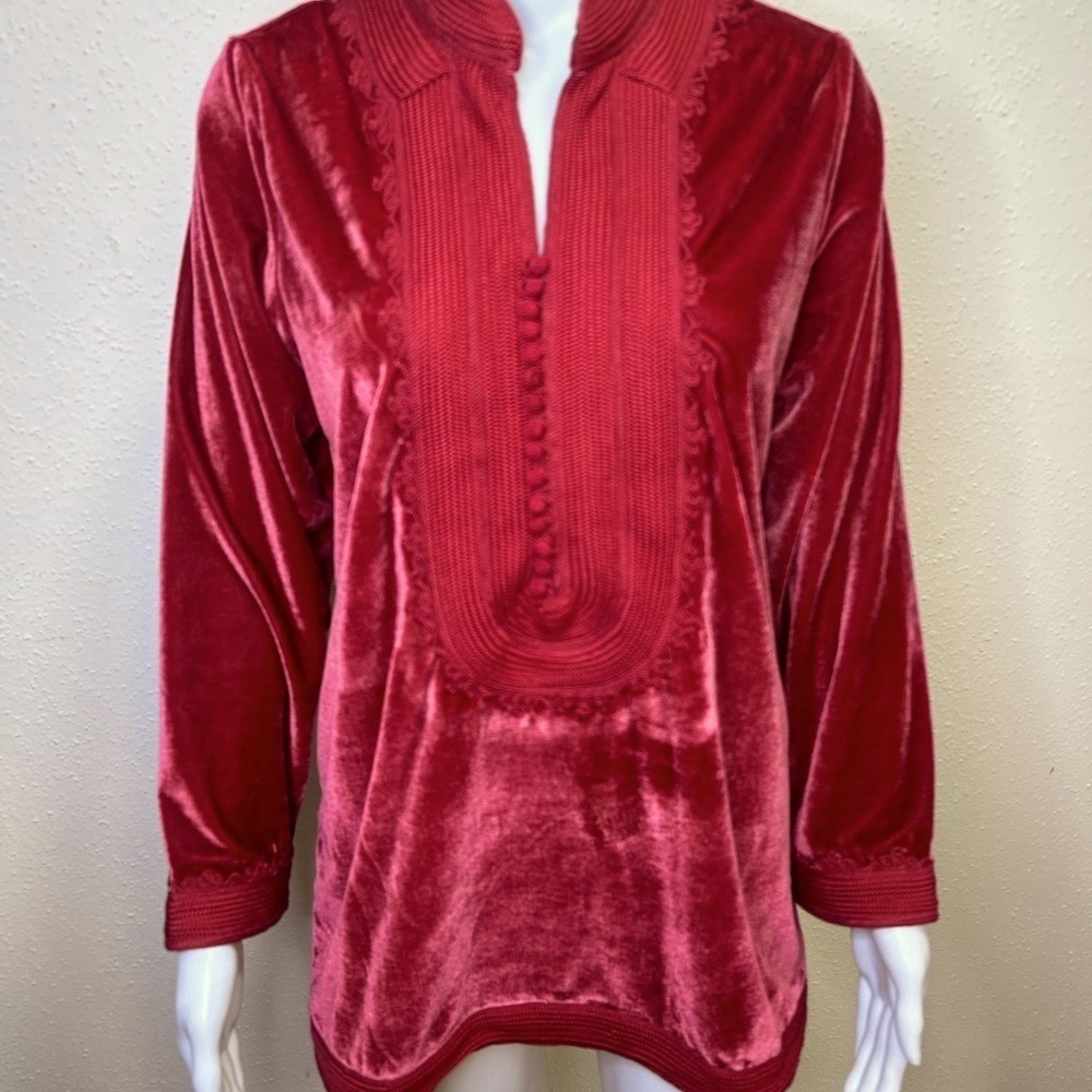 Soft Surroundings Rich Red Velvet Tunic